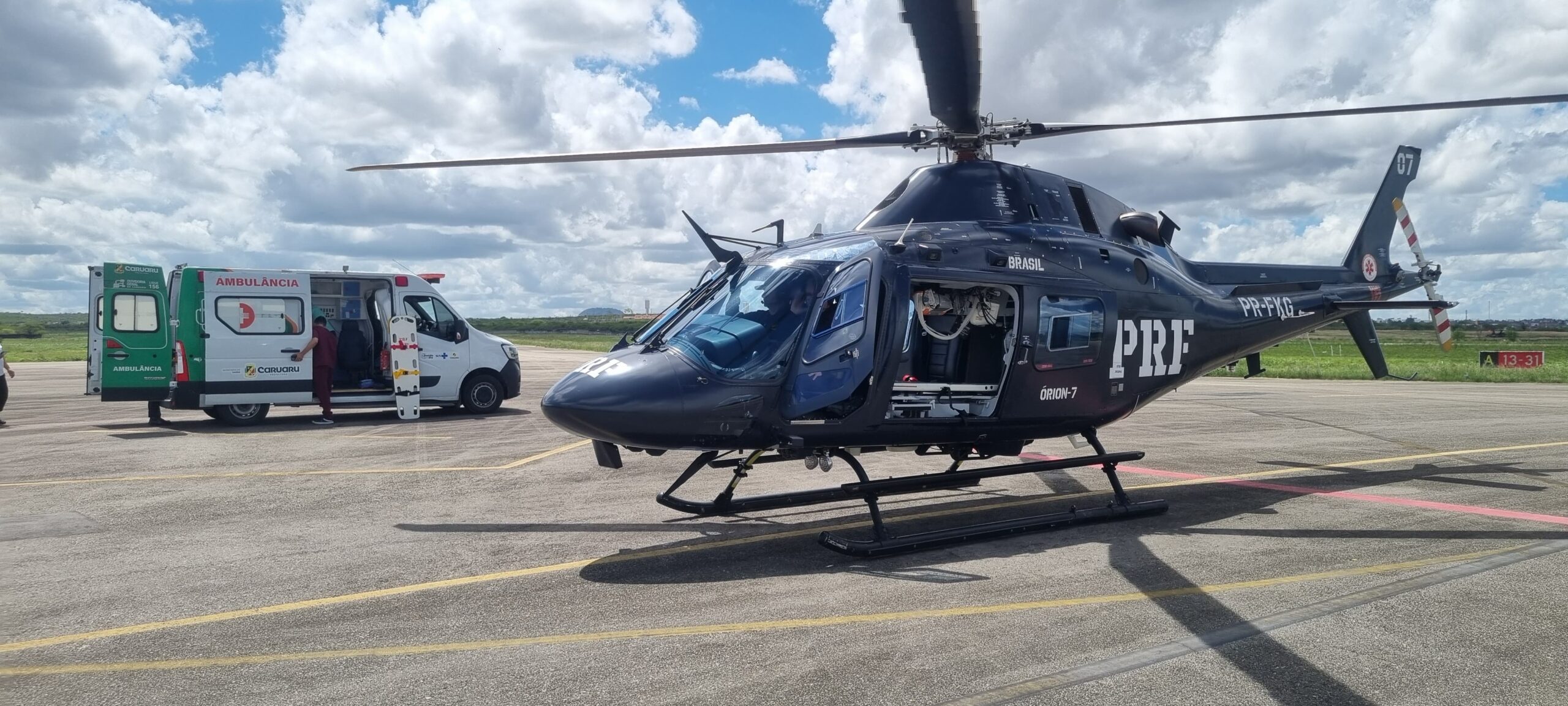Criança de 3 anos é resgatada de helicóptero entre Caruaru e Recife após crise convulsiva