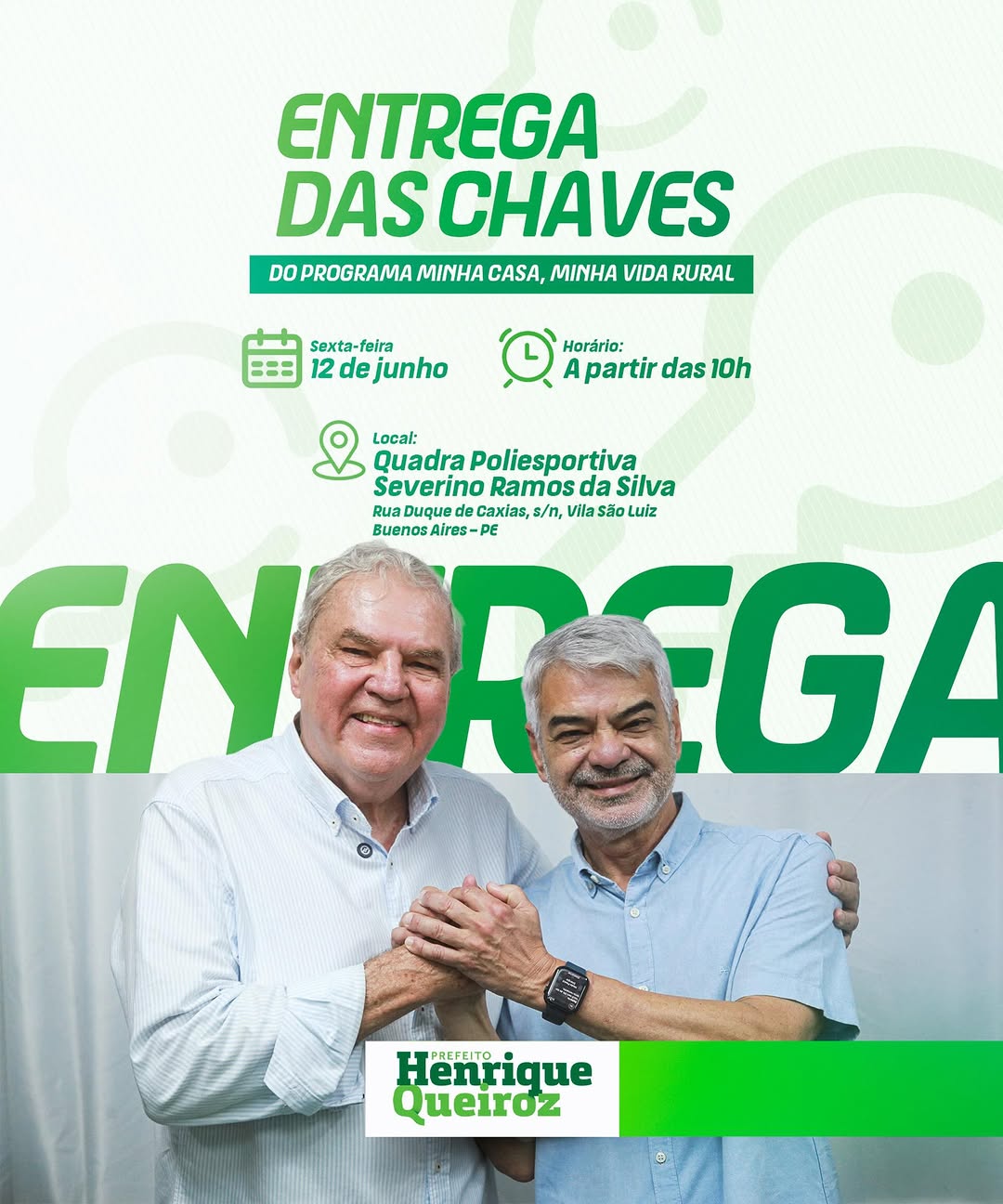 Entrega de chaves do Minha Casa, Minha Vida Rural será realizada nesta sexta-feira em Buenos Aires